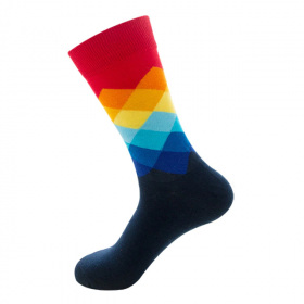 Diamond, Stripe Shape Multicoloured  Sock